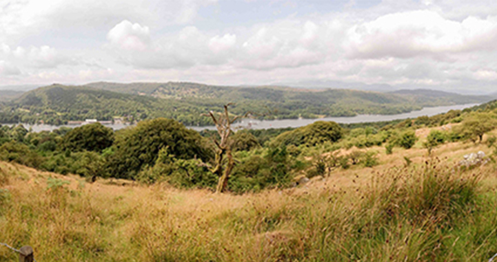 Panoramic view of Lake Windermere, UK