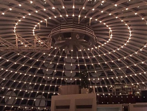 The ceiling of the Perlan restaurant in Iceland